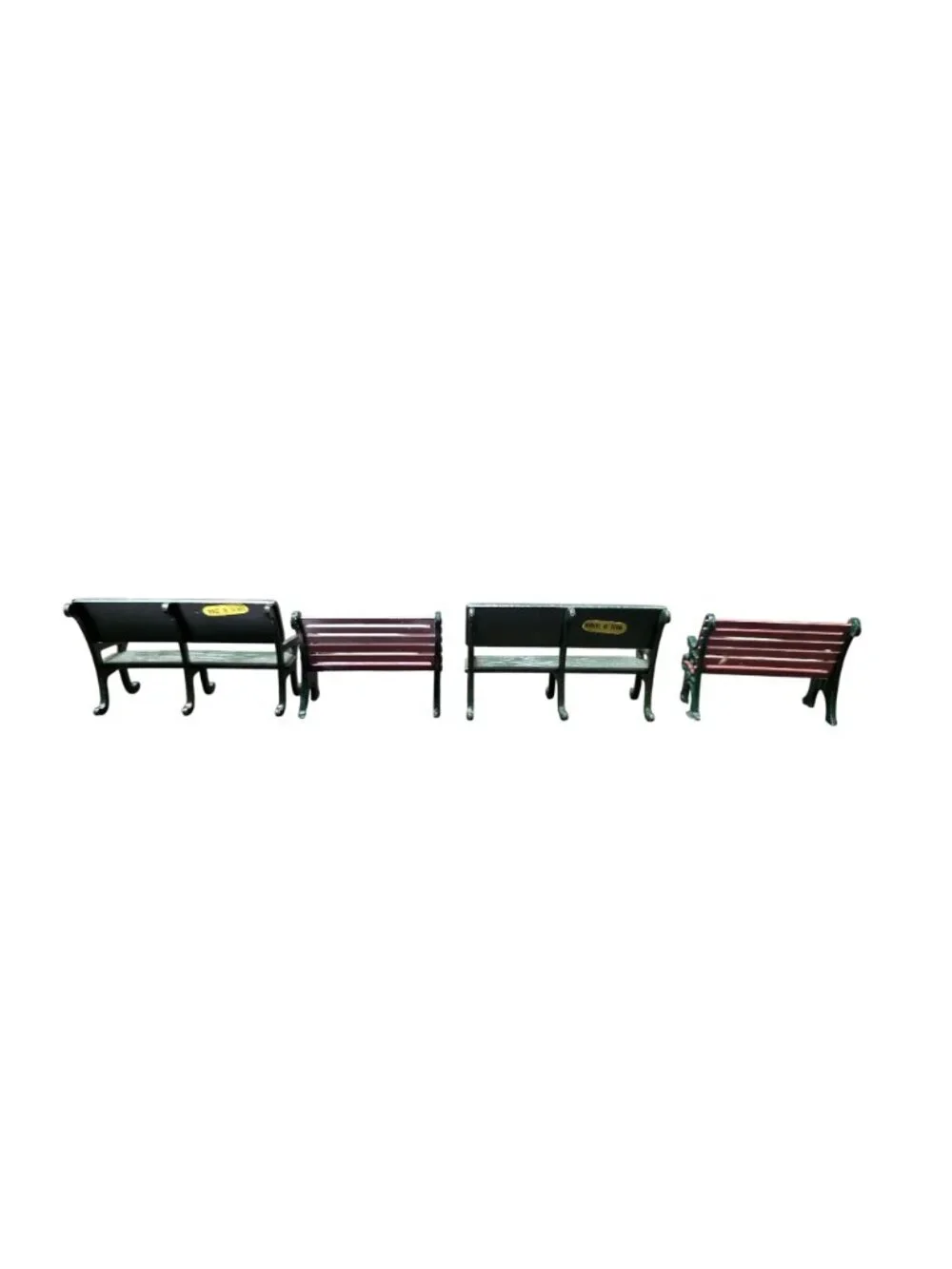 Department 56 & Lemax Park Bench Village Display Lot of 4